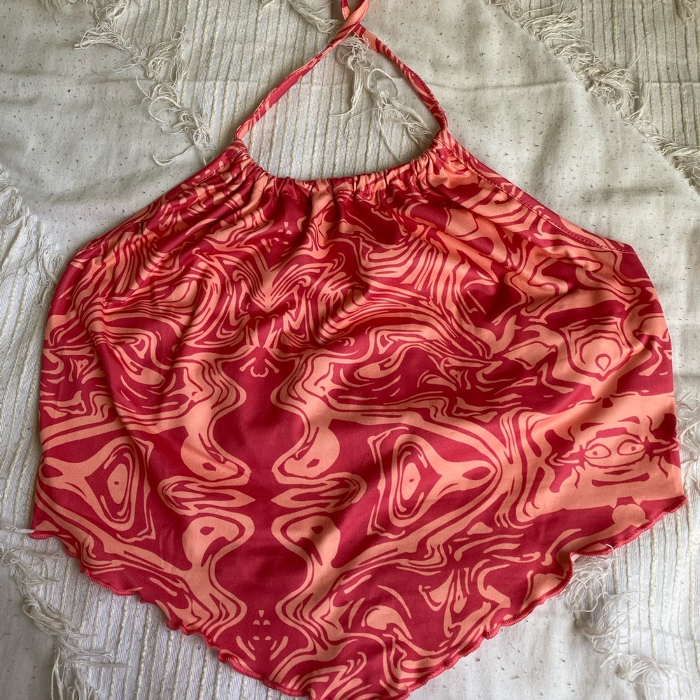 Pink and orange scarf top. SHEIN size medium.